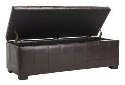 Large Manhattan Storage Bench In Brown/Black - Safavieh HUD4200A -Safavieh Homeware 187 hud4200a side