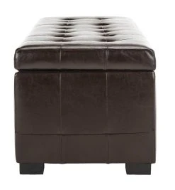 Large Manhattan Storage Bench In Brown/Black - Safavieh HUD4200A -Safavieh Homeware 187 hud4200a side2