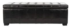 Large Manhattan Storage Bench In Black - Safavieh HUD4200B -Safavieh Homeware 187 hud4200b front