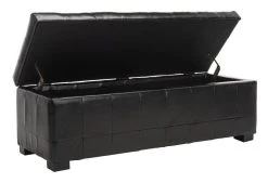 Large Manhattan Storage Bench In Black - Safavieh HUD4200B -Safavieh Homeware 187 hud4200b side