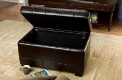 Small Manhattan Storage Bench In Brown/Black - Safavieh HUD4201A