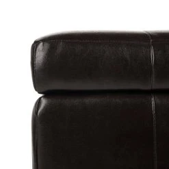 Small Manhattan Storage Bench In Brown/Black - Safavieh HUD4201A -Safavieh Homeware 187 hud4201a detail