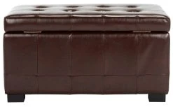 Small Manhattan Storage Bench In Cordovan/Black - Safavieh HUD4201E -Safavieh Homeware 187 hud4201e back
