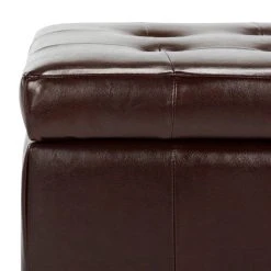 Small Manhattan Storage Bench In Cordovan/Black - Safavieh HUD4201E -Safavieh Homeware 187 hud4201e detail