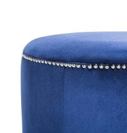 Hogan Ottoman In Royal Blue/Black - Safavieh HUD8208F -Safavieh Homeware 187 hud8208f detail