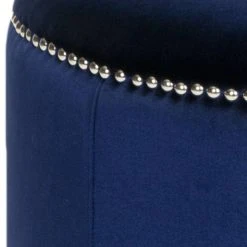 Hogan Ottoman In Royal Blue/Black - Safavieh HUD8208F -Safavieh Homeware 187 hud8208f swatch