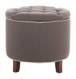 Amelia Tufted Storage Ottoman In Charcoal/Cherry Mahogany - Safavieh HUD8220A 10 Amelia Tufted Storage Ottoman In Charcoal/Cherry Mahogany - Safavieh HUD8220A -Safavieh Homeware 187 hud8220a front