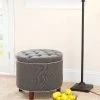 Amelia Tufted Storage Ottoman In Charcoal/Cherry Mahogany - Safavieh HUD8220A -Safavieh Homeware 187 hud8220a room