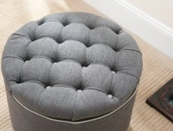 Amelia Tufted Storage Ottoman In Charcoal/Cherry Mahogany - Safavieh HUD8220A 12 Amelia Tufted Storage Ottoman In Charcoal/Cherry Mahogany - Safavieh HUD8220A -Safavieh Homeware 187 hud8220a room detail