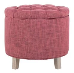 Amelia Tufted Storage Ottoman In Rose/Distressed Grey - Safavieh HUD8220E -Safavieh Homeware 187 hud8220e front