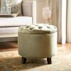 Amelia Tufted Storage Ottoman In Spruce/Espresso - Safavieh HUD8220H