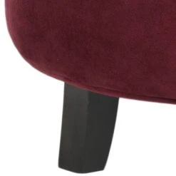 Amelia Tufted Storage Ottoman In Red Velvet/Espresso - Safavieh HUD8220K -Safavieh Homeware 187 hud8220k leg