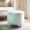Amelia Tufted Storage Ottoman In Robins Egg Blue/Ivory - Safavieh HUD8220L -Safavieh Homeware 187 hud8220l room