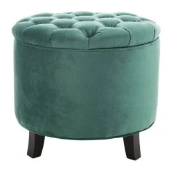 Amelia Tufted Storage Ottoman In Marine/Espresso - Safavieh HUD8220M 8 Amelia Tufted Storage Ottoman In Marine/Espresso - Safavieh HUD8220M -Safavieh Homeware 187 hud8220m front