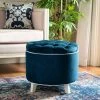 Amelia Tufted Storage Ottoman In Navy/Eggshell - Safavieh HUD8220N -Safavieh Homeware 187 hud8220n room