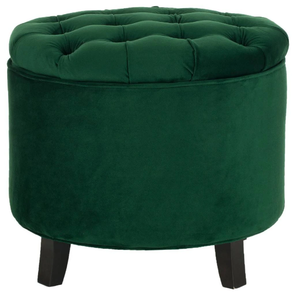 Amelia Tufted Storage Ottoman In Emerald/Espresso - Safavieh HUD8220P 3 Amelia Tufted Storage Ottoman In Emerald/Espresso - Safavieh HUD8220P