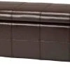 Madison Storage Bench Large In Brown/Black - Safavieh HUD8226A -Safavieh Homeware 187 hud8226a