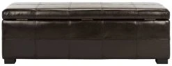 Madison Storage Bench Large In Brown/Black - Safavieh HUD8226A -Safavieh Homeware 187 hud8226a back