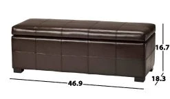 Madison Storage Bench Large In Brown/Black - Safavieh HUD8226A -Safavieh Homeware 187 hud8226a dim