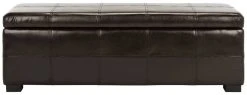 Madison Storage Bench Large In Brown/Black - Safavieh HUD8226A -Safavieh Homeware 187 hud8226a front