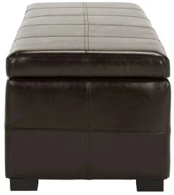Madison Storage Bench Large In Brown/Black - Safavieh HUD8226A -Safavieh Homeware 187 hud8226a side