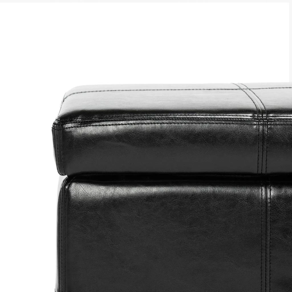 Madison Storage Bench Large In Black/Black - Safavieh HUD8226B 4 Madison Storage Bench Large In Black/Black - Safavieh HUD8226B - Image 2