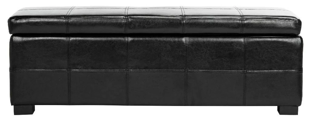 Madison Storage Bench Large In Black/Black - Safavieh HUD8226B 5 Madison Storage Bench Large In Black/Black - Safavieh HUD8226B - Image 3