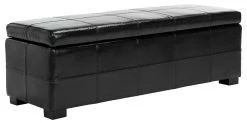 Madison Storage Bench Large In Black/Black - Safavieh HUD8226B 12 Madison Storage Bench Large In Black/Black - Safavieh HUD8226B -Safavieh Homeware 187 hud8226b side