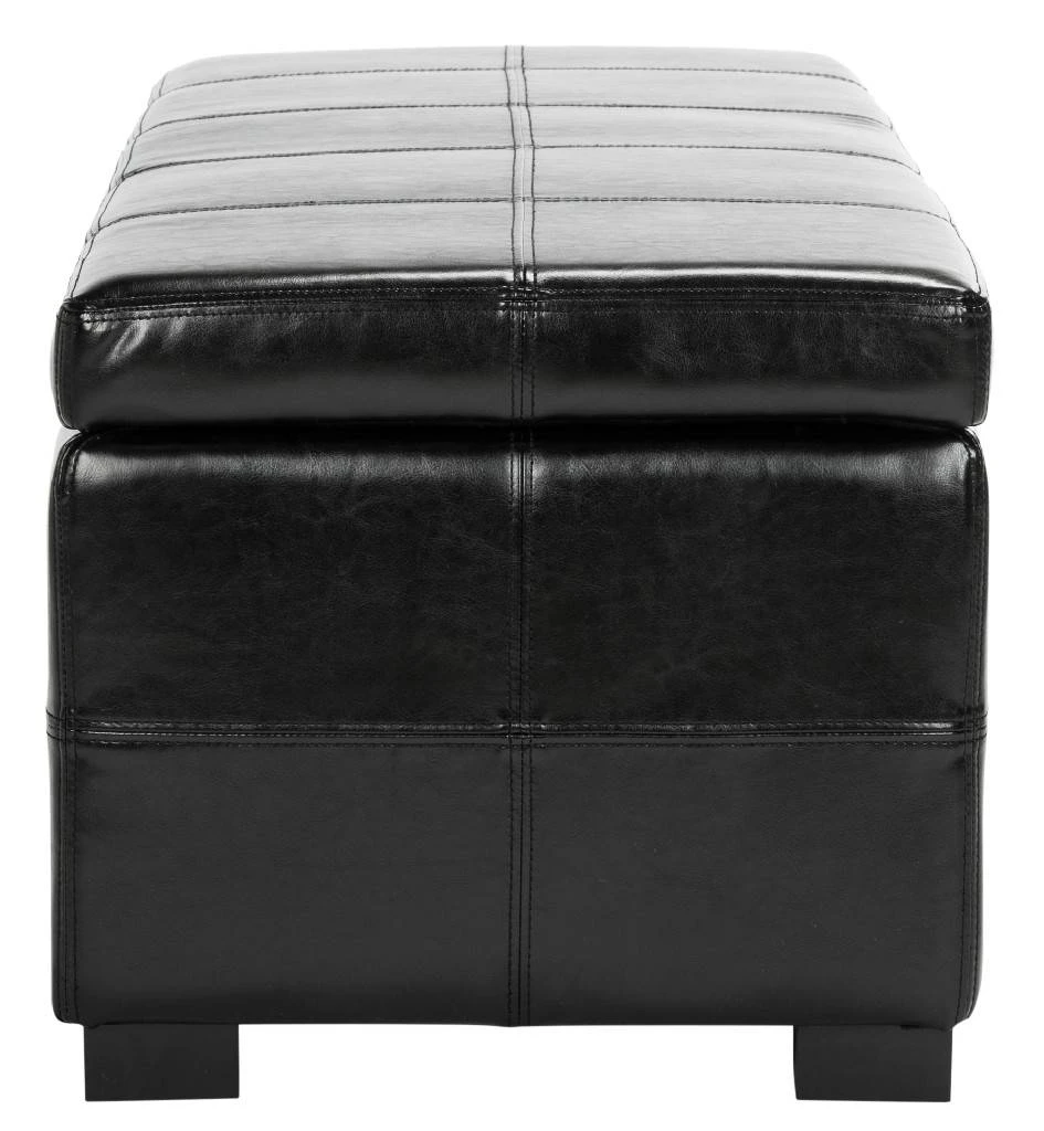 Madison Storage Bench Large In Black/Black - Safavieh HUD8226B 8 Madison Storage Bench Large In Black/Black - Safavieh HUD8226B - Image 6