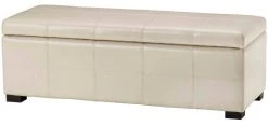 Madison Storage Bench Large In Flat Cream/Black - Safavieh HUD8226K