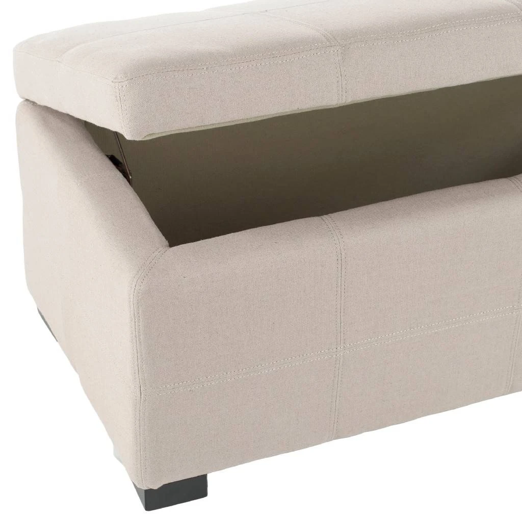 Madison Storage Bench Large In Taupe/Black - Safavieh HUD8226L 4 Madison Storage Bench Large In Taupe/Black - Safavieh HUD8226L - Image 2