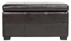 Madison Storage Bench Small In Brown/Black - Safavieh HUD8227A -Safavieh Homeware 187 hud8227a front