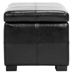 Madison Storage Bench Small In Black/Black - Safavieh HUD8227B -Safavieh Homeware 187 hud8227b side2