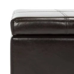 Madison Square Ottoman In Brown/Black - Safavieh HUD8228A -Safavieh Homeware 187 hud8228a detail