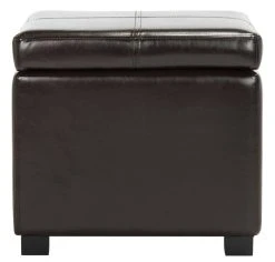 Madison Square Ottoman In Brown/Black - Safavieh HUD8228A -Safavieh Homeware 187 hud8228a front