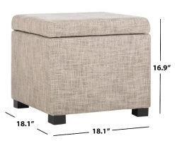 Madison Square Ottoman In Stone/Black - Safavieh HUD8228E -Safavieh Homeware 187 hud8228e dim