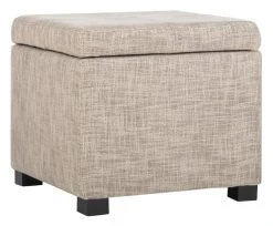Madison Square Ottoman In Stone/Black - Safavieh HUD8228E -Safavieh Homeware 187 hud8228e side