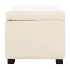 Madison Square Ottoman In Flat Cream/Black - Safavieh HUD8228K -Safavieh Homeware 187 hud8228k front