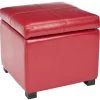 Madison Square Ottoman In Red/Black - Safavieh HUD8228R -Safavieh Homeware 187 hud8228r
