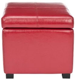 Madison Square Ottoman In Red/Black - Safavieh HUD8228R 7 Madison Square Ottoman In Red/Black - Safavieh HUD8228R -Safavieh Homeware 187 hud8228r front