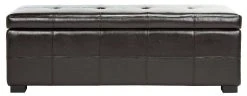 Maiden Tufted Storage Bench Lg In Brown/Black - Safavieh HUD8229A -Safavieh Homeware 187 hud8229a front