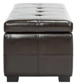 Maiden Tufted Storage Bench Lg In Brown/Black - Safavieh HUD8229A -Safavieh Homeware 187 hud8229a side2