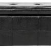 Maiden Tufted Storage Bench Lg In Black/Black - Safavieh HUD8229B -Safavieh Homeware 187 hud8229b front