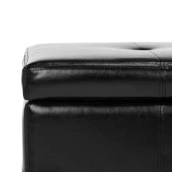 Maiden Tufted Storage Bench Sm In Black/Black - Safavieh HUD8230B -Safavieh Homeware 187 hud8230b detail