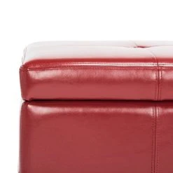Maiden Tufted Storage Bench Sm In Red/Black - Safavieh HUD8230R -Safavieh Homeware 187 hud8230r detail