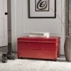 Maiden Tufted Storage Bench Sm In Red/Black - Safavieh HUD8230R -Safavieh Homeware 187 hud8230r room