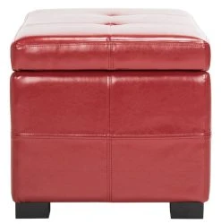 Maiden Tufted Storage Bench Sm In Red/Black - Safavieh HUD8230R -Safavieh Homeware 187 hud8230r side2
