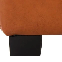 Maiden Square Tufted Ottoman In Saddle/Black - Safavieh HUD8231C -Safavieh Homeware 187 hud8231c leg