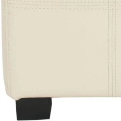 Maiden Square Tufted Ottoman In Flat Cream/Black - Safavieh HUD8231K -Safavieh Homeware 187 hud8231k leg