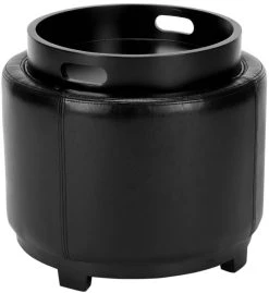 Chelsea Round Tray Ottoman In Black/Black - Safavieh HUD8232B